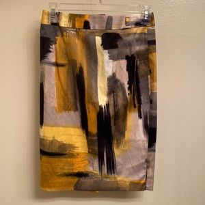 Black, Yellow, and Grey  Pencil Skirt